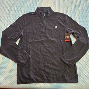 Fila Heritage Men's Black Lightweight Quarter-Zip Pullover Size Medium